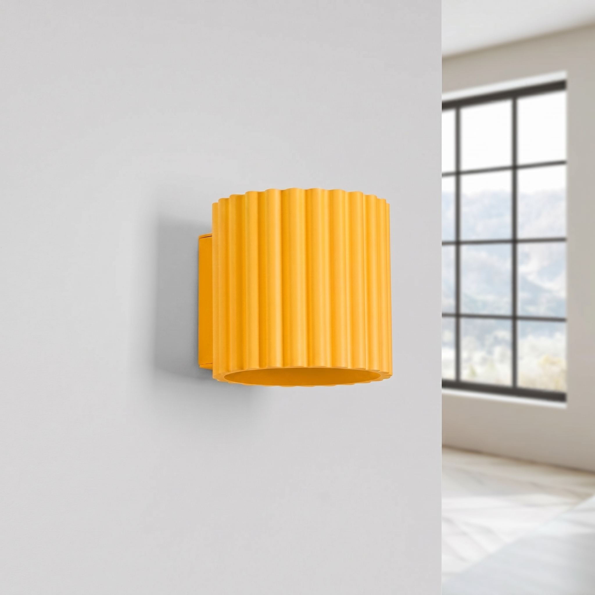 Kinkiet aluminiowy żółty kwadratowy G9 AURA SL.2415 - Sollux Lighting - obrazek 2