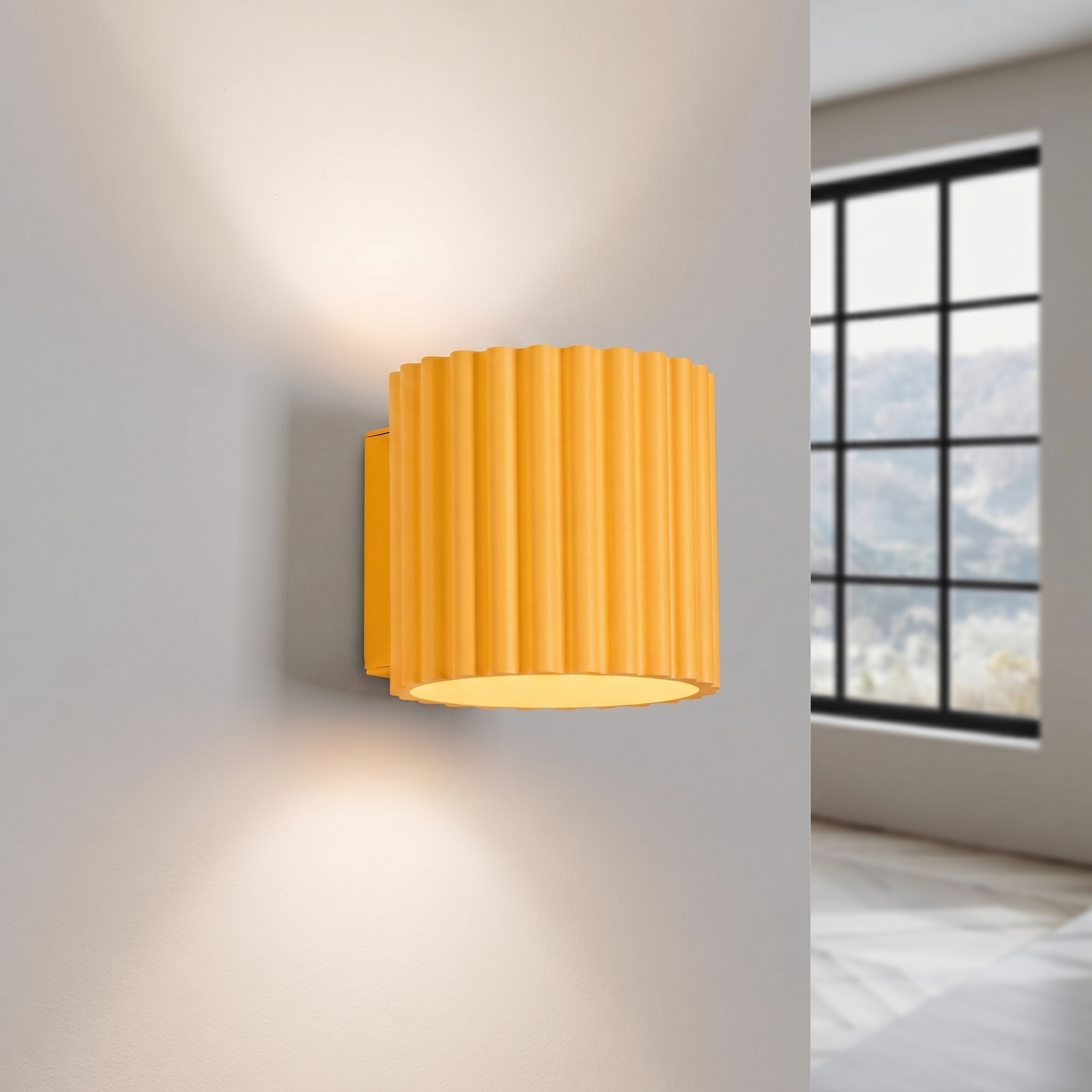Kinkiet aluminiowy żółty kwadratowy G9 AURA SL.2415 - Sollux Lighting - obrazek 3