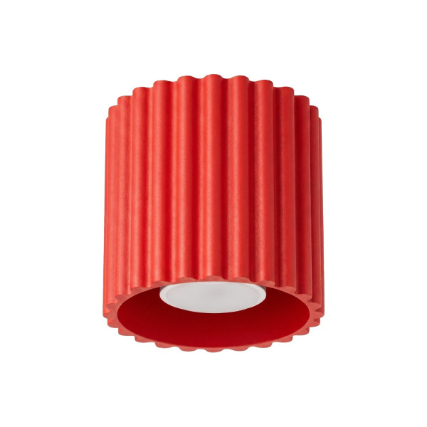 Plafon aluminiowy kwadratowy czerwony 10cm AURA 1 z serii AURA SL.2418 - Sollux Lighting