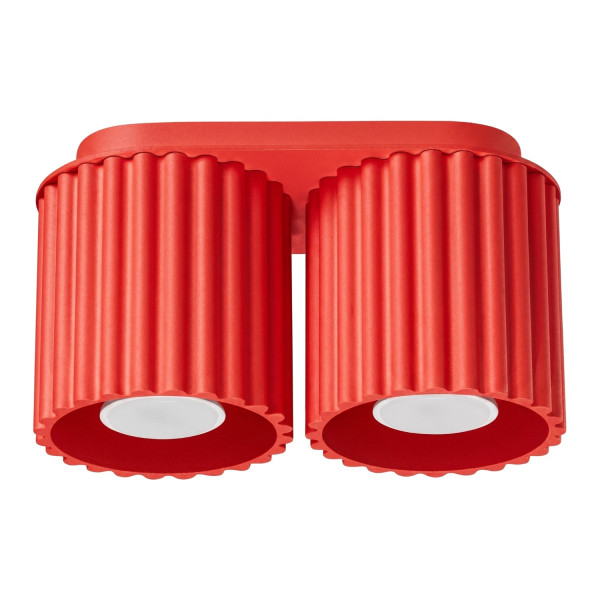 Plafon aluminiowy czerwony 2-punktowy AURA 2 z serii AURA SL.2419 - Sollux Lighting