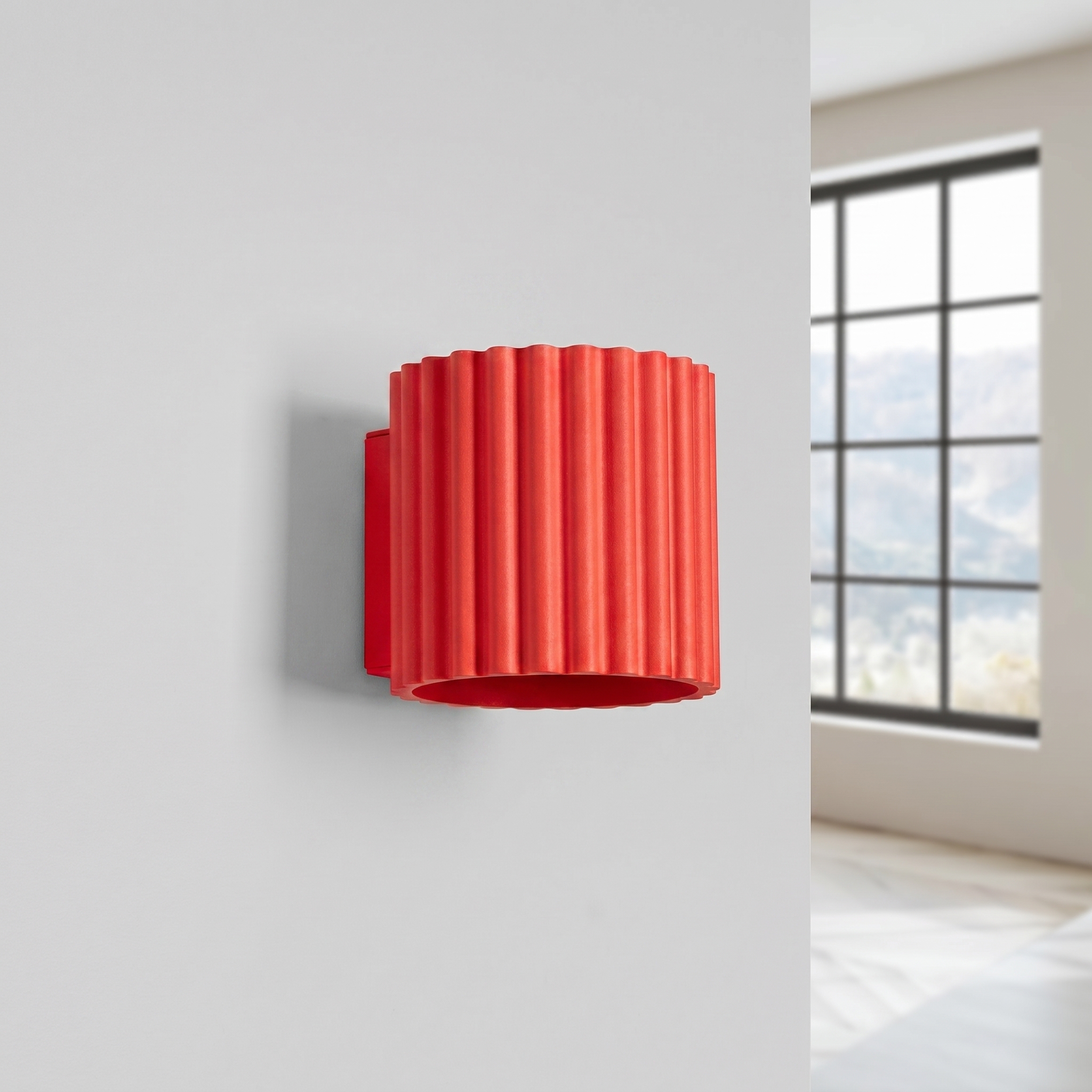 Kinkiet aluminiowy kwadratowy czerwony AURA z serii AURA SL.2420 - Sollux Lighting - obrazek 2