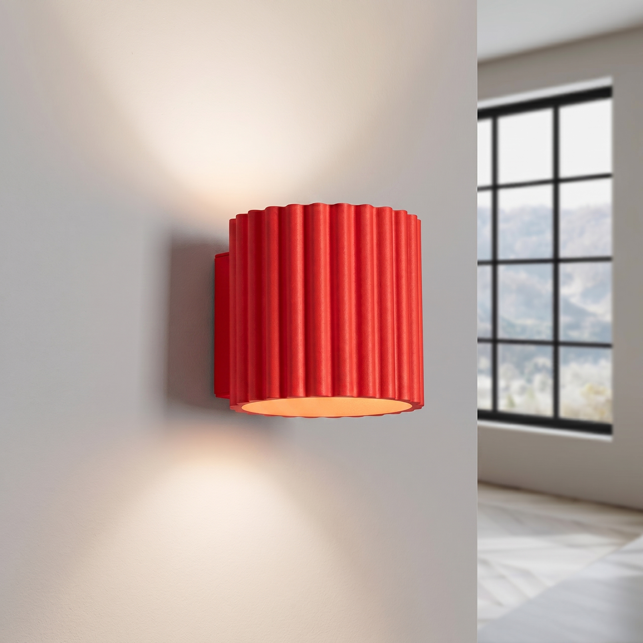 Kinkiet aluminiowy kwadratowy czerwony AURA z serii AURA SL.2420 - Sollux Lighting - obrazek 3