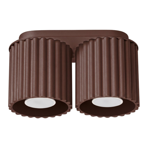 Plafon aluminiowy brązowy 2-punktowy 21cm z serii AURA SL.2424 - Sollux Lighting