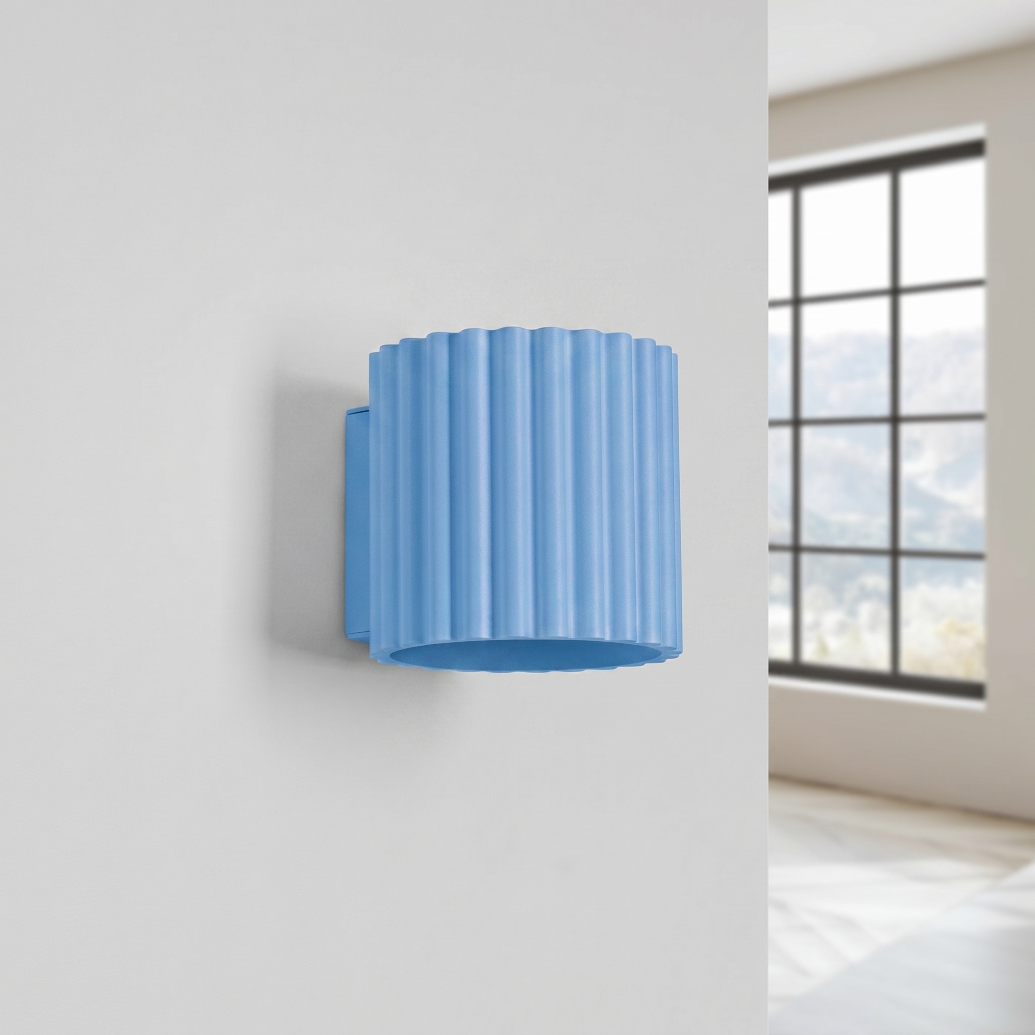 Kinkiet aluminiowy błękitny kwadratowy 10cm G9 z serii AURA SL.2430 - Sollux Lighting - obrazek 2