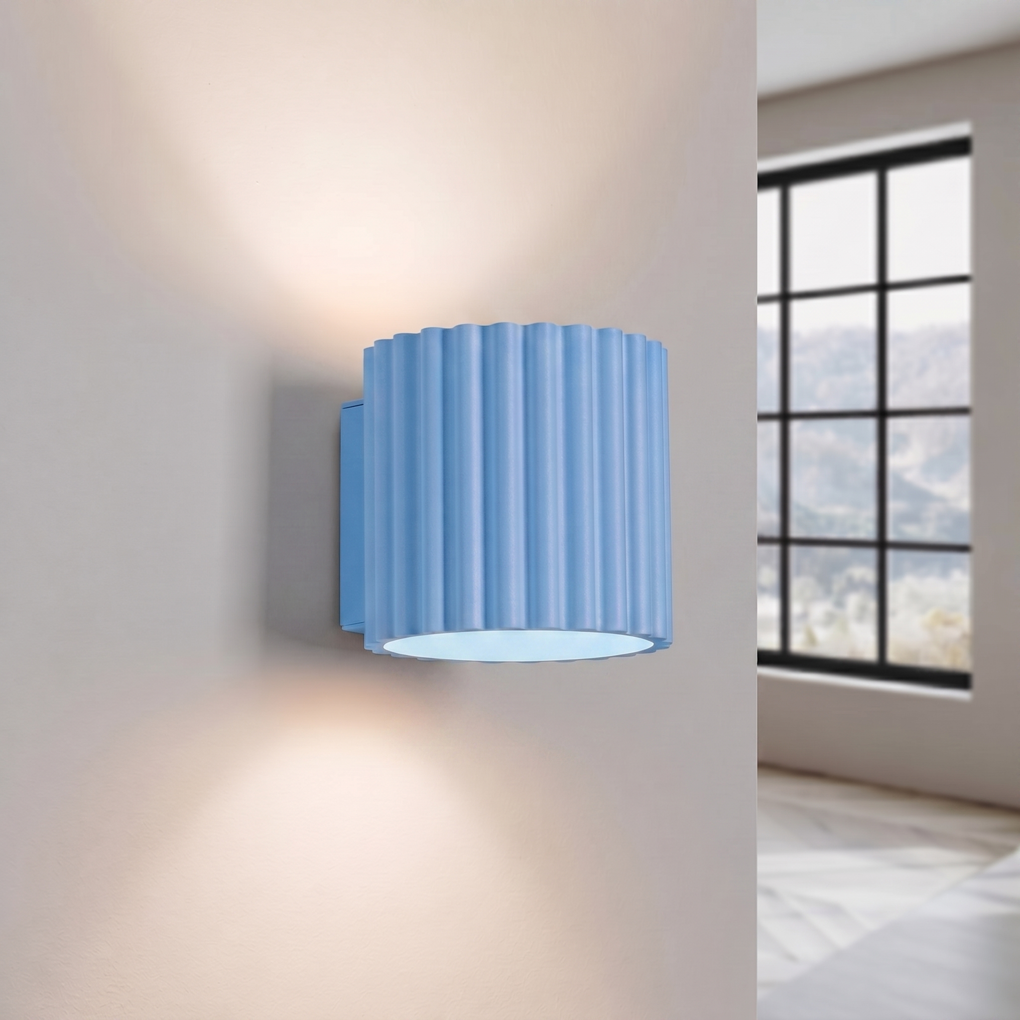 Kinkiet aluminiowy błękitny kwadratowy 10cm G9 z serii AURA SL.2430 - Sollux Lighting - obrazek 3