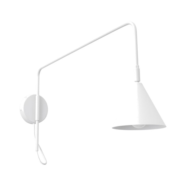 Kinkiet stalowy biały poziomy z włącznikiem NOX 1 SL.2491 - Sollux Lighting