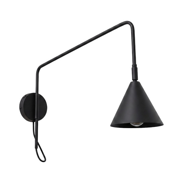 Kinkiet stalowy czarny 1-punktowy z włącznikiem NOX 1 SL.2492 - Sollux Lighting