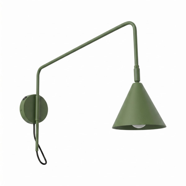 Kinkiet stalowy zielony oliwkowy 61cm z włącznikiem NOX 1 SL.2495 - Sollux Lighting