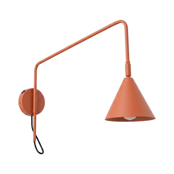 Kinkiet stalowy ochra czerwona z włącznikiem NOX 1 SL.2496 - Sollux Lighting