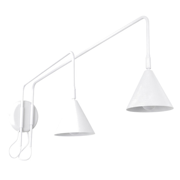 Kinkiet stalowy biały z włącznikiem NOX 2 SL.2506 - Sollux Lighting