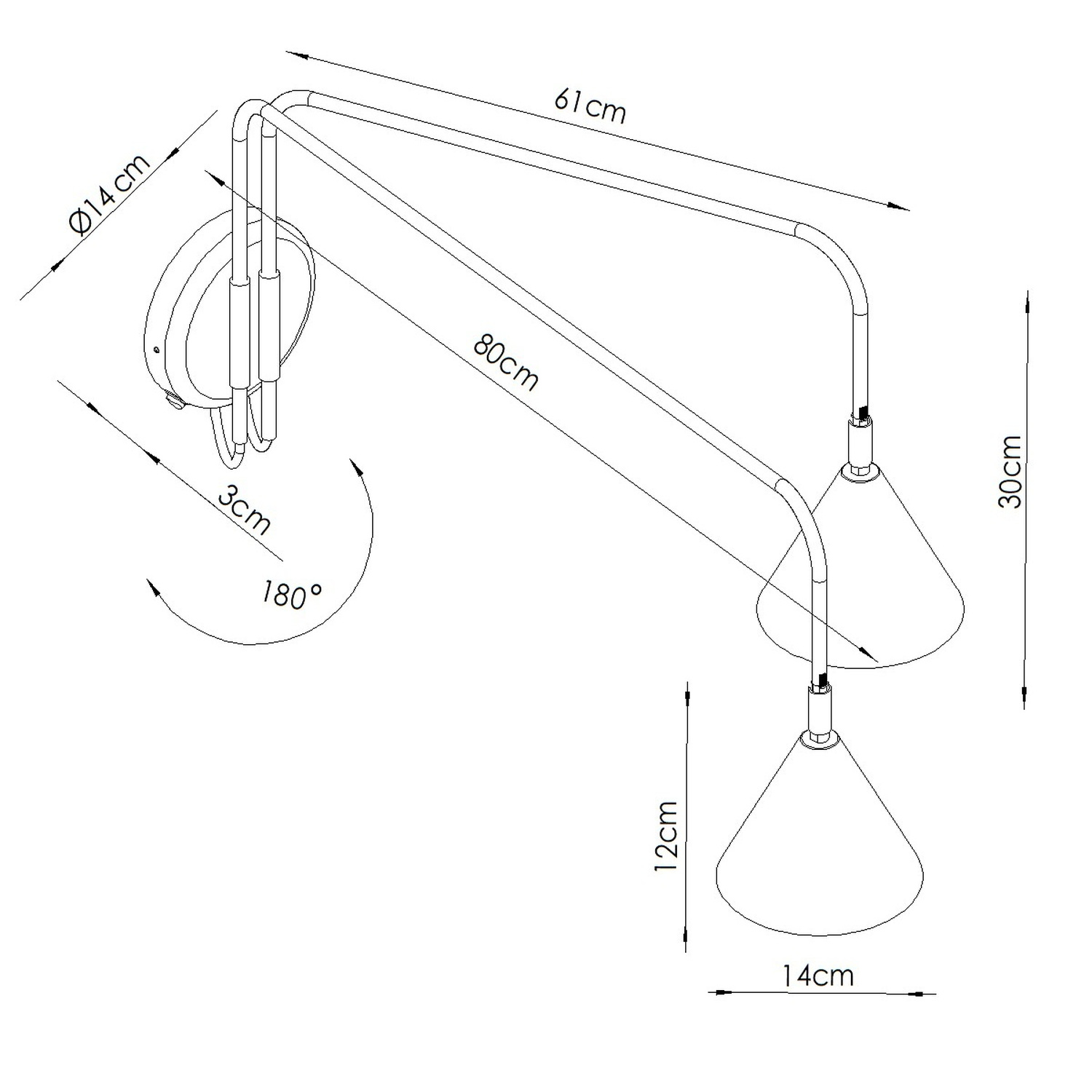 Kinkiet stalowy ochra czerwona z włącznikiem NOX 2 z serii NOX SL.2511 - Sollux Lighting - obrazek 10
