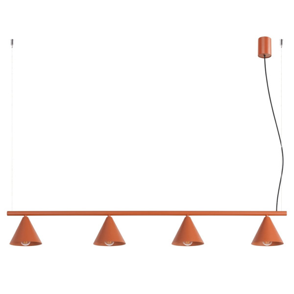 Żyrandol stalowy podłużny 4-punktowy ochra czerwona NOX 4L SL.2556 - Sollux Lighting