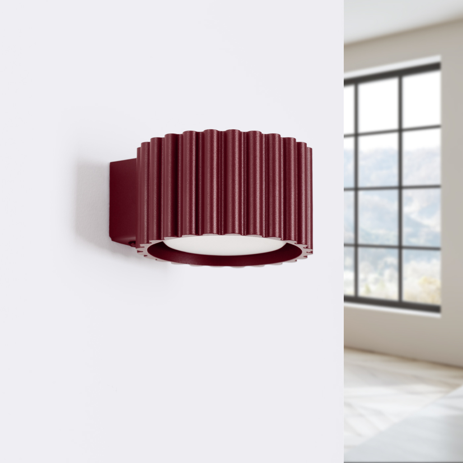 Kinkiet aluminiowy burgundowy 12cm z serii AURA SL.2620 - Sollux Lighting - obrazek 2