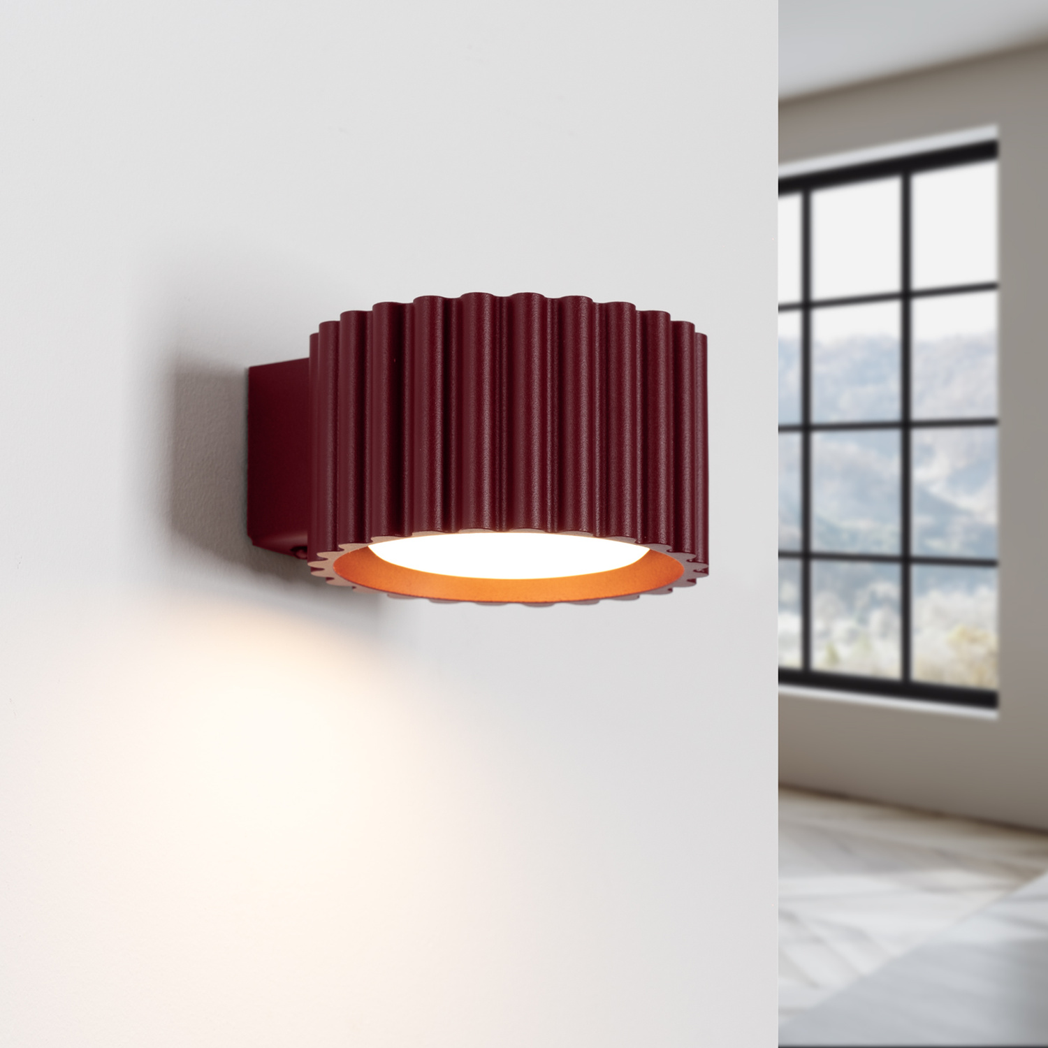 Kinkiet aluminiowy burgundowy 12cm z serii AURA SL.2620 - Sollux Lighting - obrazek 3