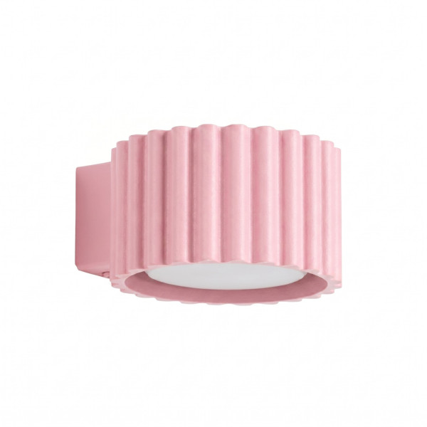 Kinkiet aluminiowy różowy kwadratowy 10cm z serii AURA SL.2622 - Sollux Lighting