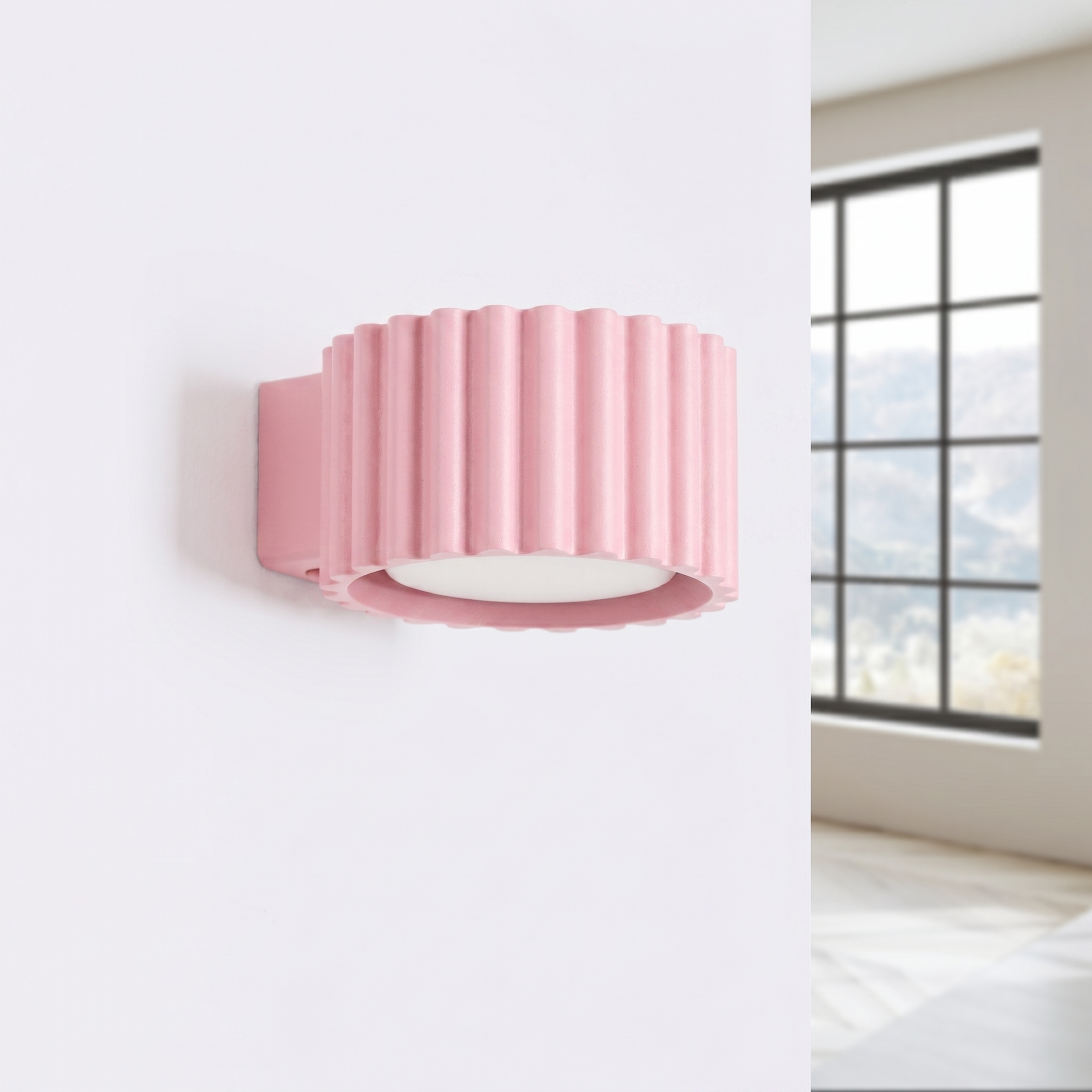 Kinkiet aluminiowy różowy kwadratowy 10cm z serii AURA SL.2622 - Sollux Lighting - obrazek 2