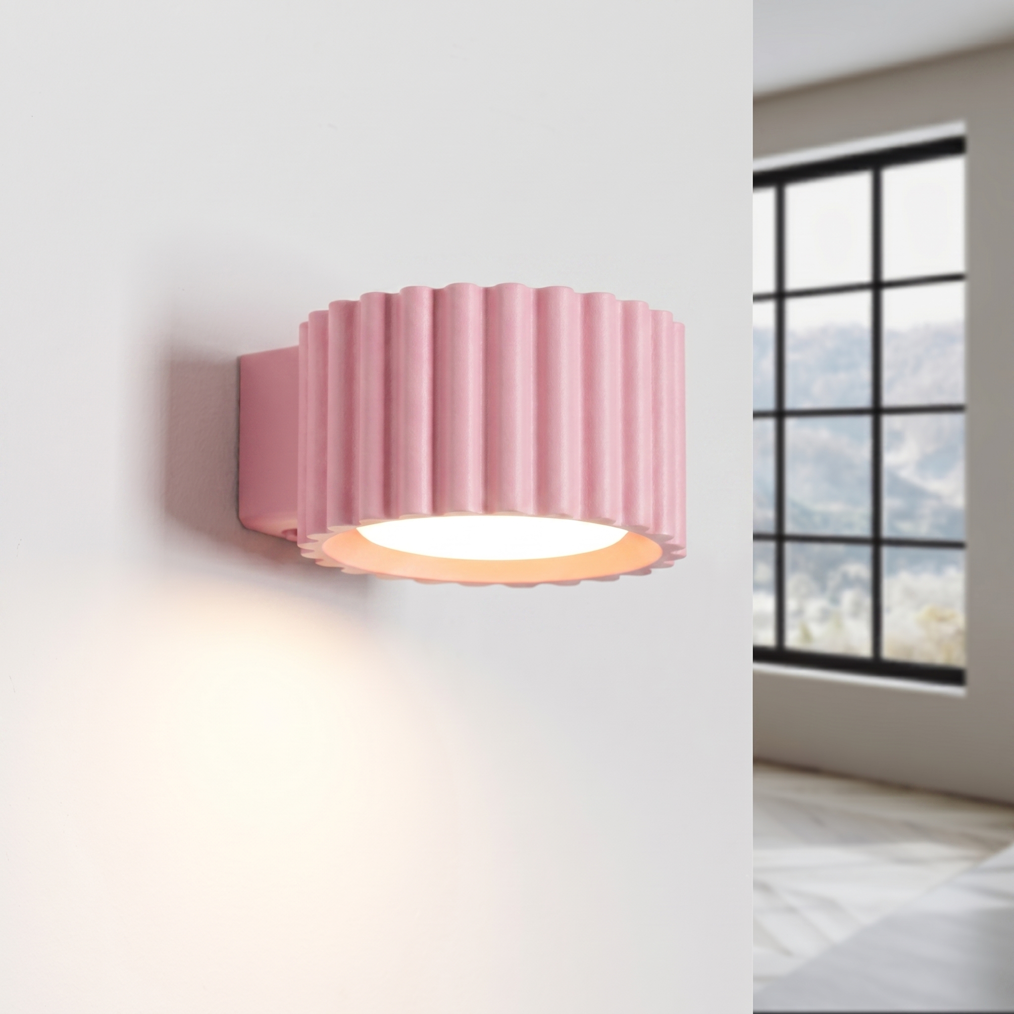Kinkiet aluminiowy różowy kwadratowy 10cm z serii AURA SL.2622 - Sollux Lighting - obrazek 3