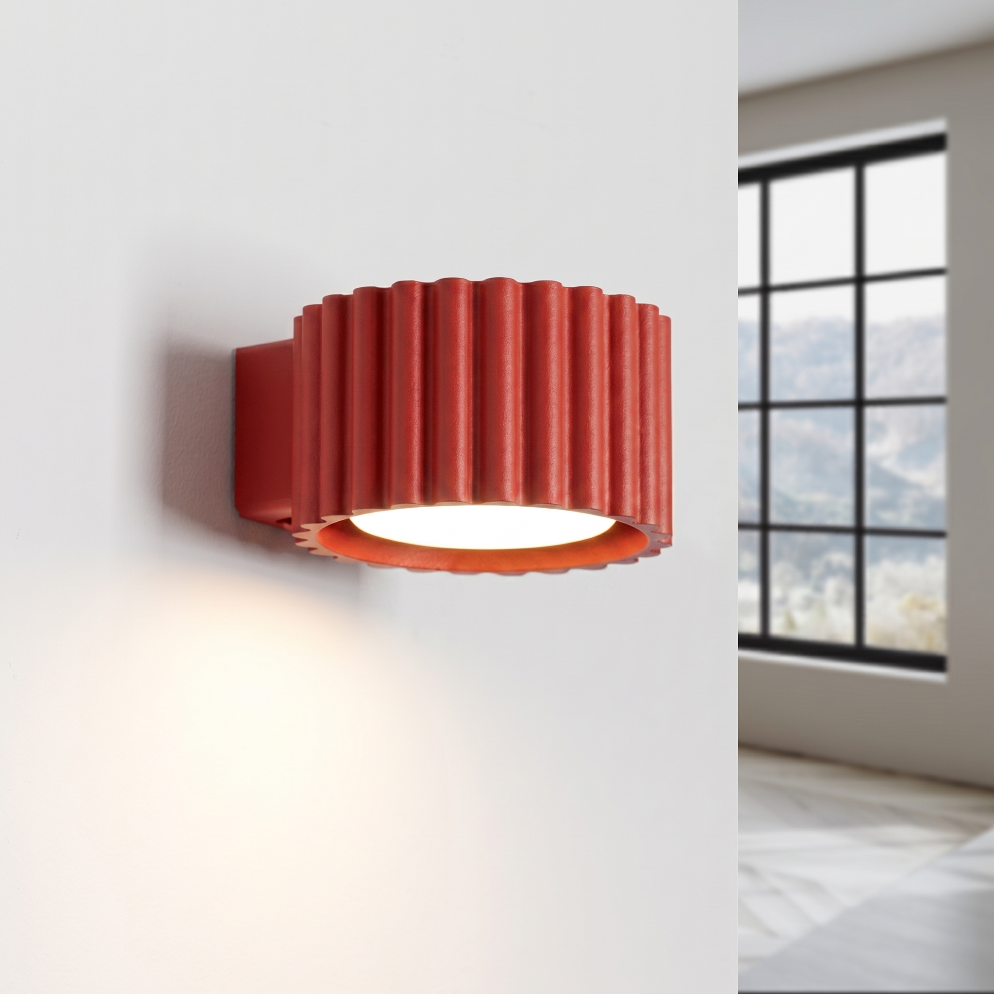 Kinkiet aluminiowy kwadratowy czerwony 10cm AURA z serii AURA SL.2625 - Sollux Lighting - obrazek 3