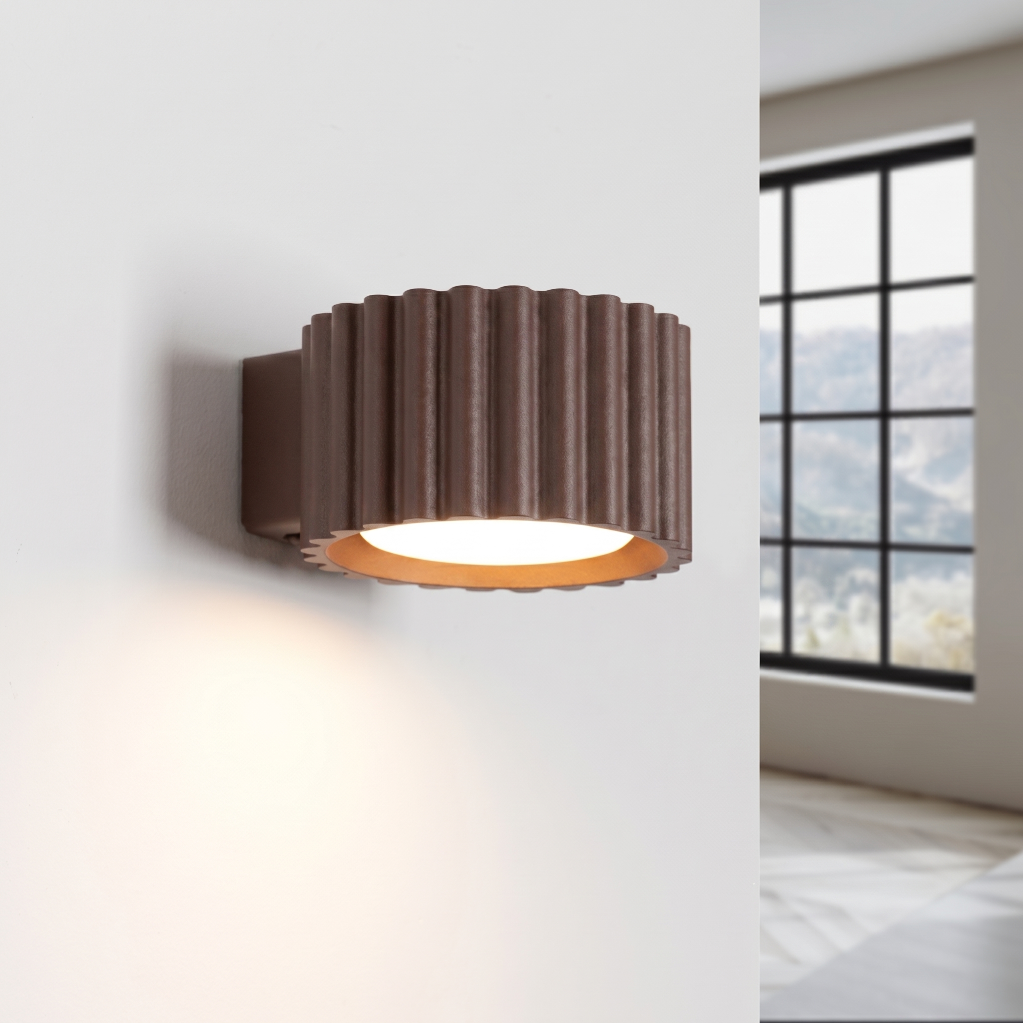 Kinkiet aluminiowy brązowy kwadratowy 10cm z serii AURA SL.2626 - Sollux Lighting - obrazek 3