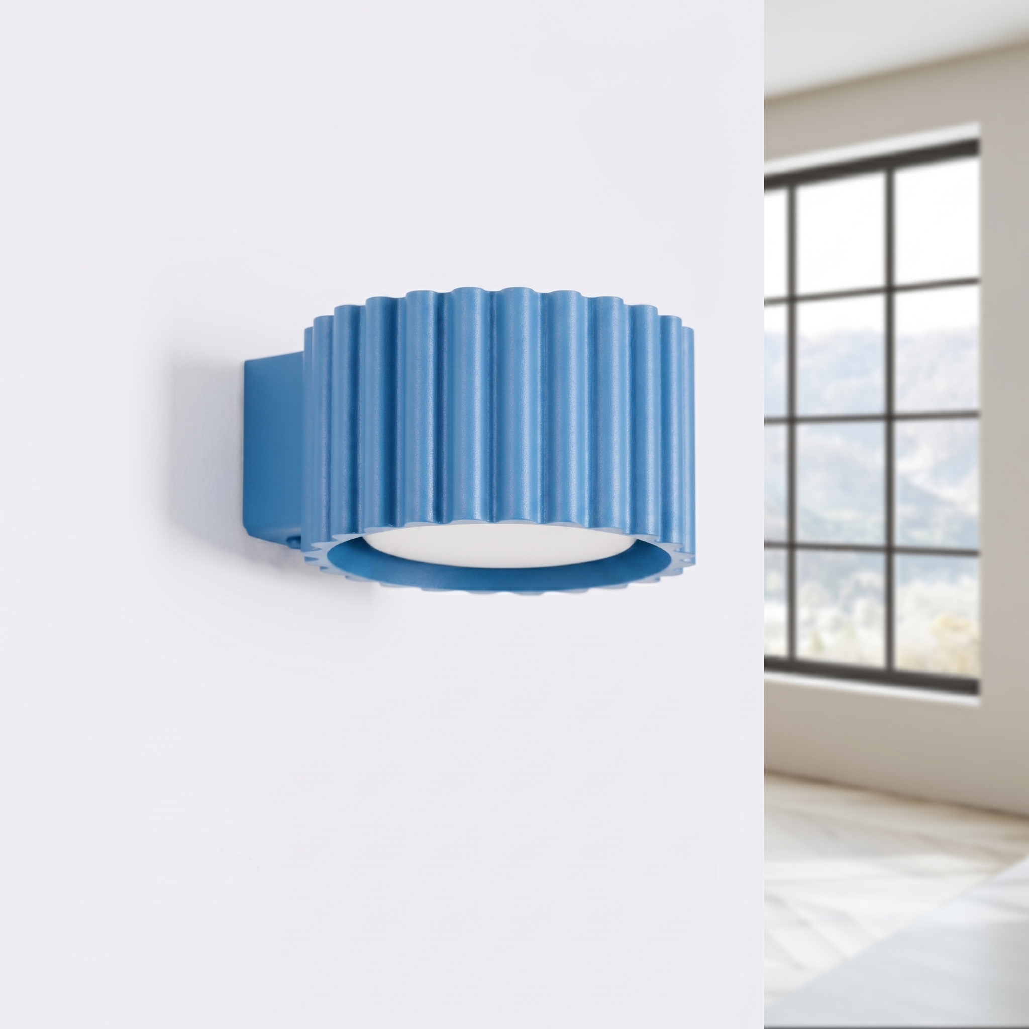 Kinkiet aluminiowy błękitny kwadratowy 10cm z serii AURA SL.2627 - Sollux Lighting - obrazek 2