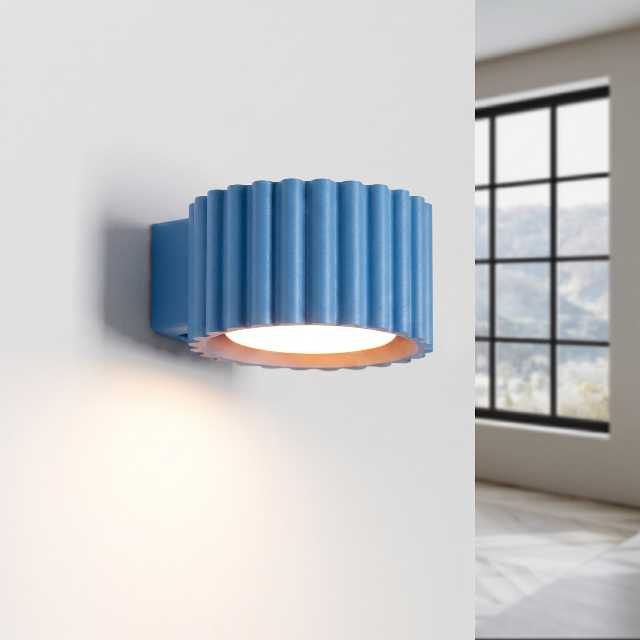 Kinkiet aluminiowy błękitny kwadratowy 10cm z serii AURA SL.2627 - Sollux Lighting - obrazek 3