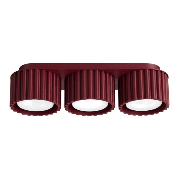 Plafon aluminiowy burgundowy 3-punktowy AURA 3 z serii AURA SL.2636 - Sollux Lighting