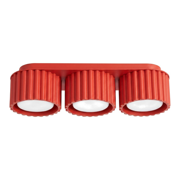 Plafon aluminiowy czerwony 3-punktowy AURA 3 z serii AURA SL.2641 - Sollux Lighting