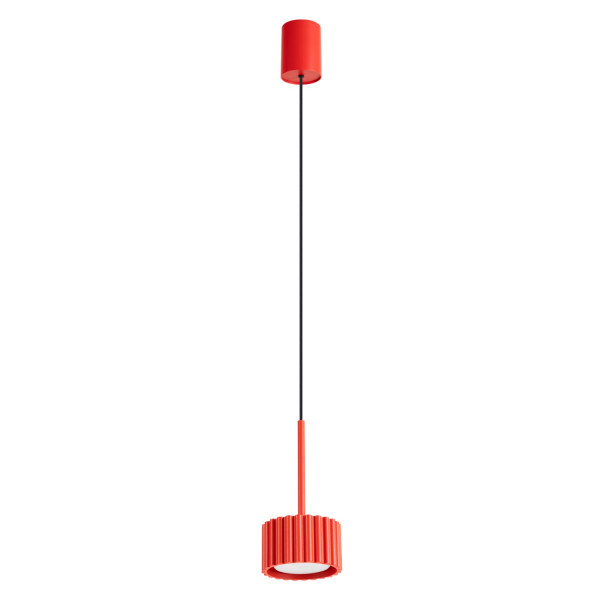 Lampa wisząca aluminiowa czerwona 10cm AURA 1 z serii AURA SL.2689 - Sollux Lighting