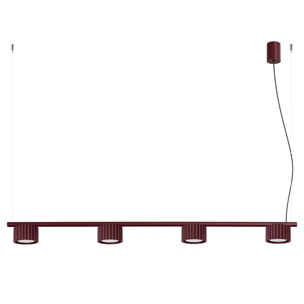 Żyrandol aluminiowy burgundowy 4-punktowy z serii AURA SL.2703 - Sollux Lighting