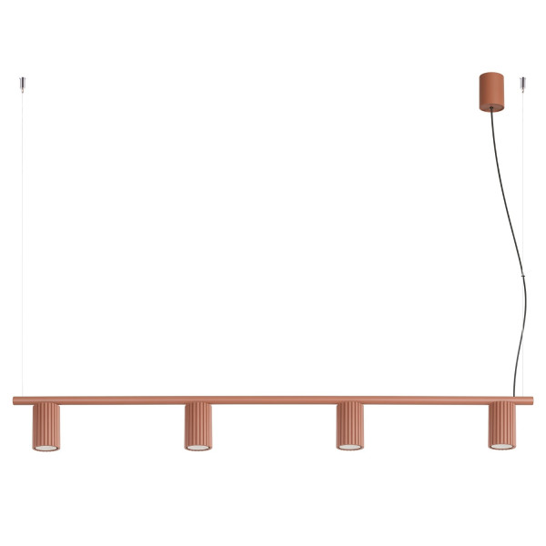 Żyrandol aluminiowy 4-punktowy ochra czerwona z serii KARBON SL.2715 - Sollux Lighting
