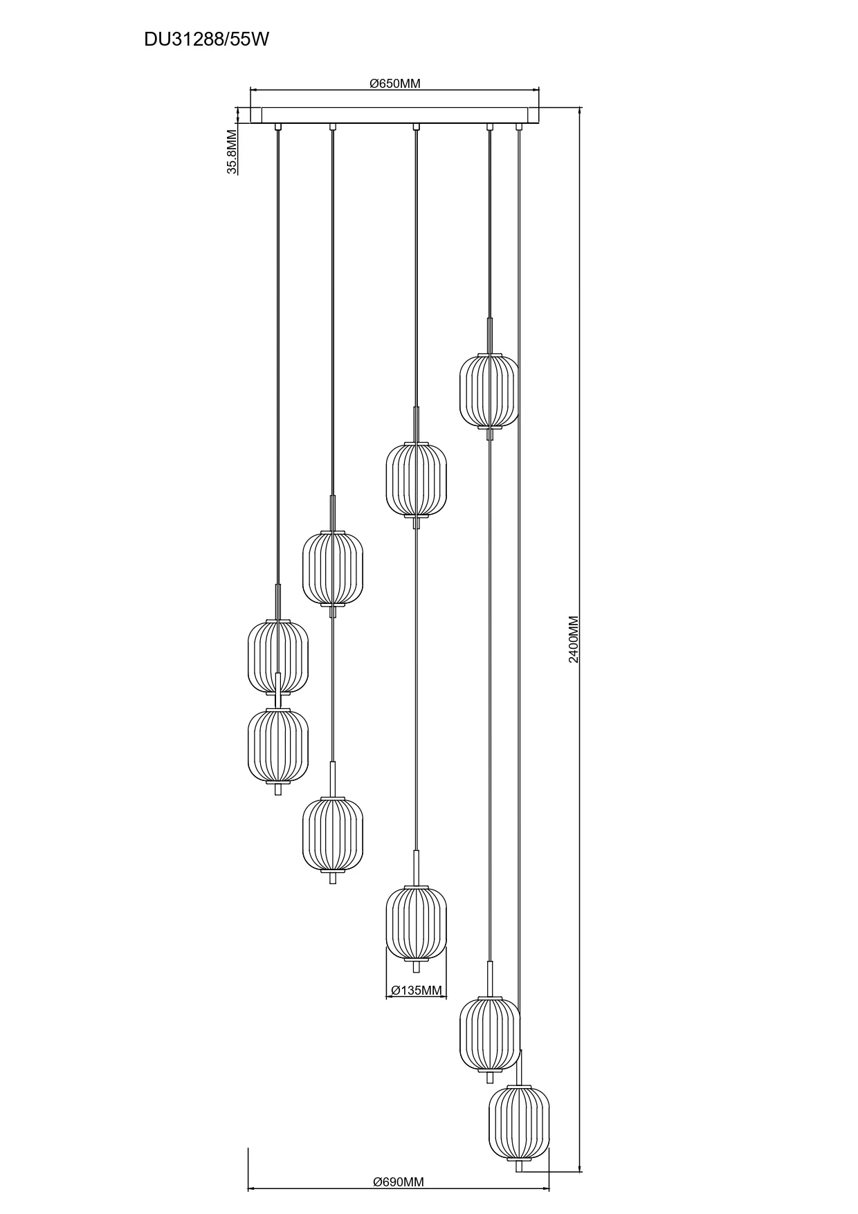 Lampa wisząca AKARI DU31288/55W - Zuma Line - obrazek 2