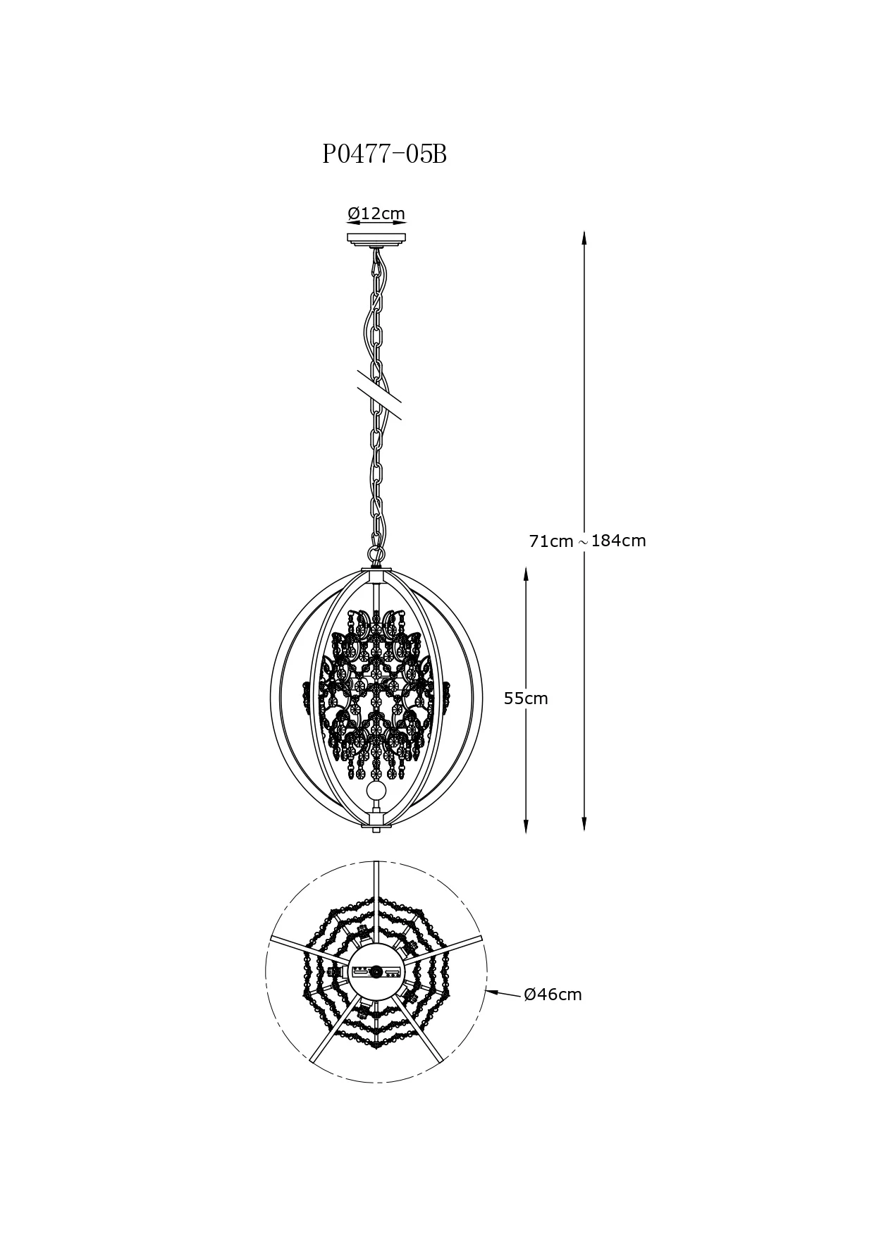 Lampa wisząca PENA P0477-05B-F7AC - Zuma Line - obrazek 2