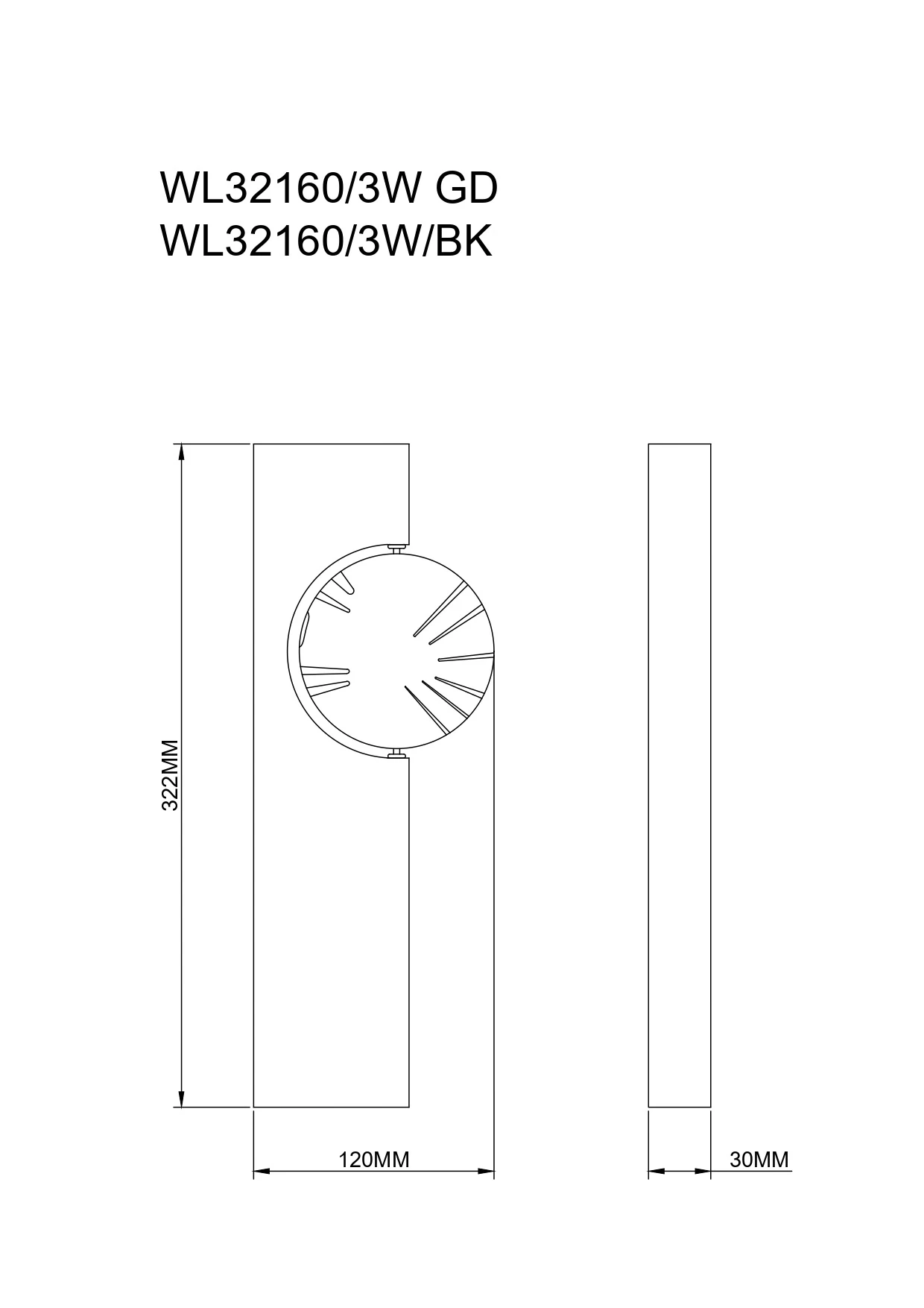 Kinkiet FLUX WL32160/3W/BK - Zuma Line - obrazek 2