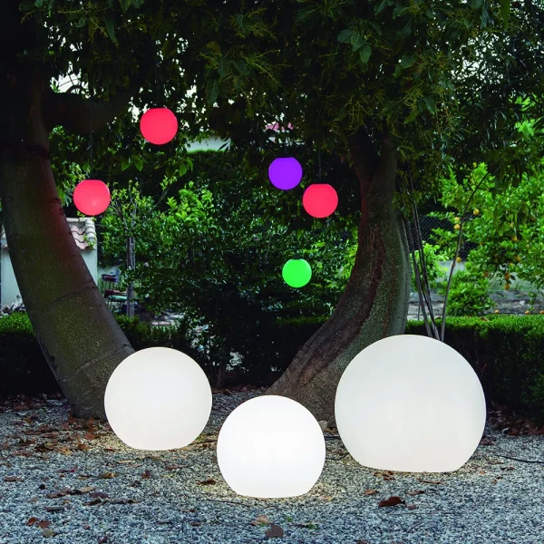 Lampa zewnętrzna kula biała 3125 BULY 30 CABLE  - New Garden