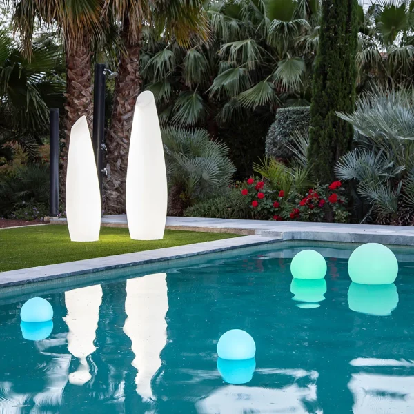 Lampa zewnętrzna stojąca biała 3127 BULY 30 SOLAR - New Garden