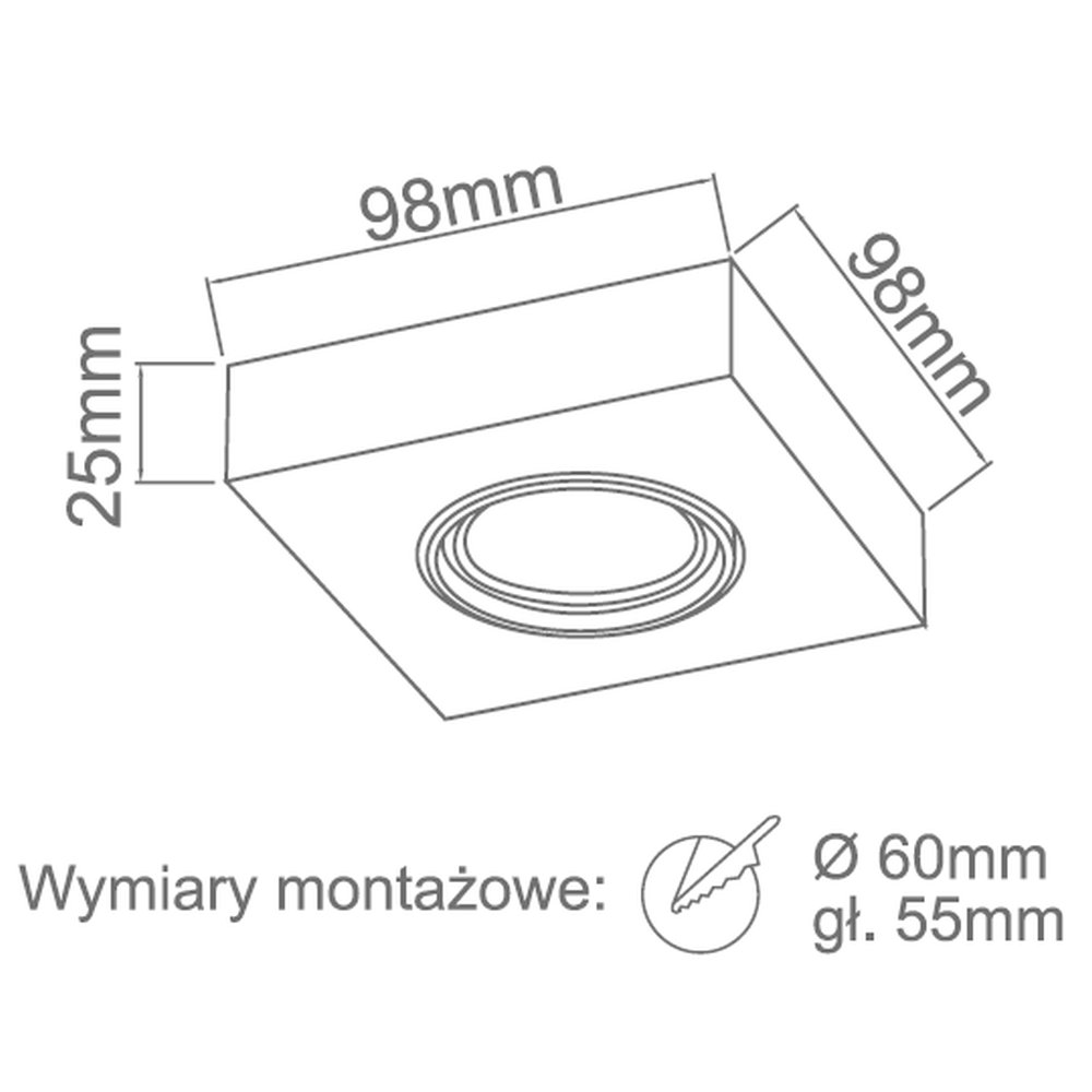 Oprawa do wbudowania ARNI OR83231 - Open Design Highlights - obrazek 2