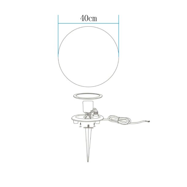 Lampa ogrodowa kula BALL M biała 40 cm ES-B040 - Step Into Design - obrazek 4