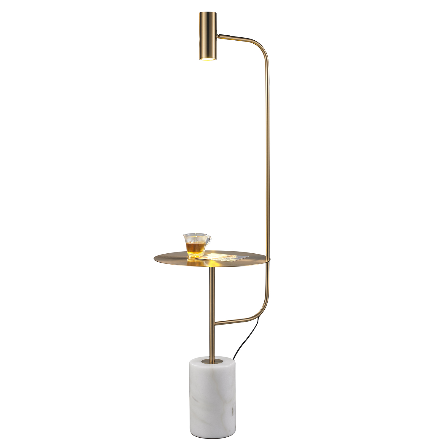 Lampa podłogowa ze stolikiem VINCENT złota 146 cm ST-7027F gold - Step Into Design - obrazek 2