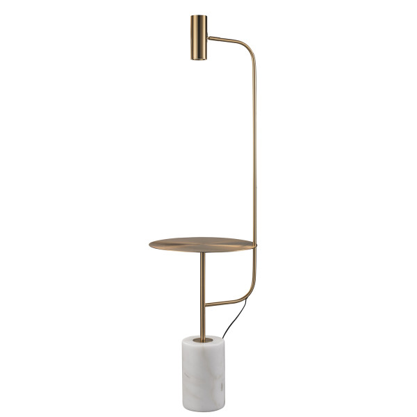 Lampa podłogowa ze stolikiem VINCENT złota 146 cm ST-7027F gold - Step Into Design