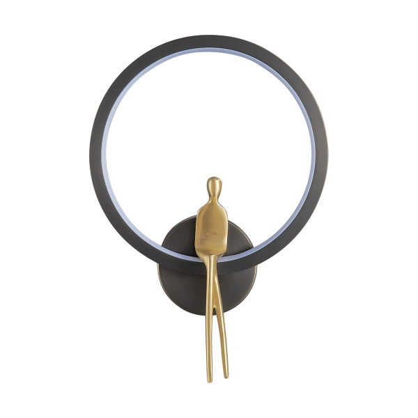 Lampa ścienna AMICI RING LED czarno złota 27 cm ST-B3607 black - Step into Design