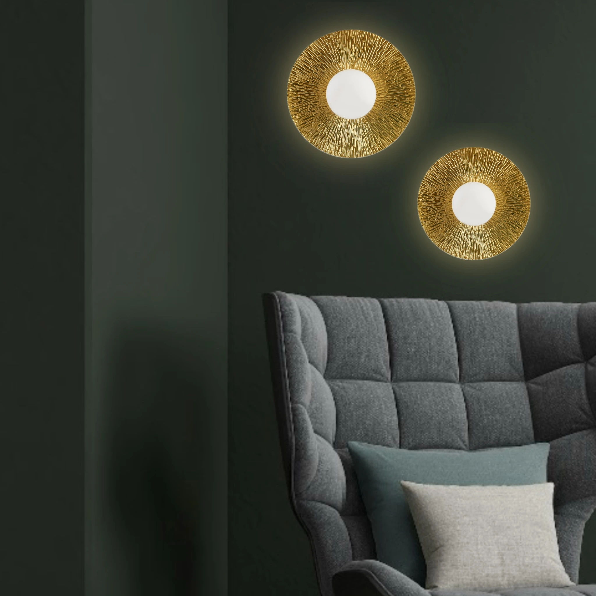 Lampa ścienna SUN M złota 35 cm ST-FB230946-D35 - Step Into Design - obrazek 4