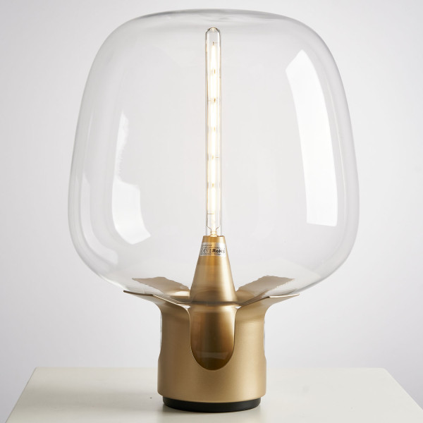 Lampa stołowa FATA transparentno złota 35 *46 cm  ST-7278-S GOLD - Step Into Design