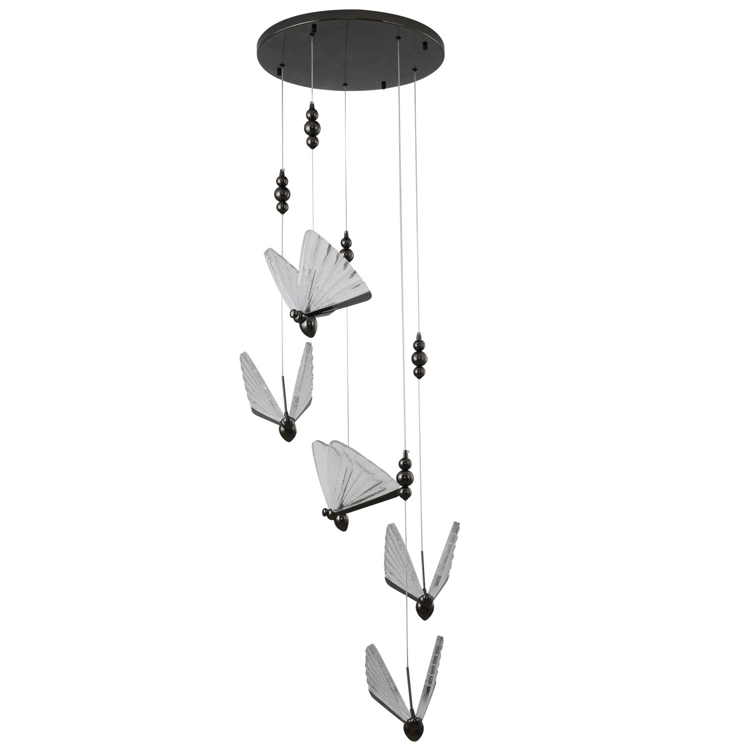Lampa stylowa wisząca BEE LAMP 5 LED czarna 45 cm MP0090-5 black - Step Into Design - obrazek 4