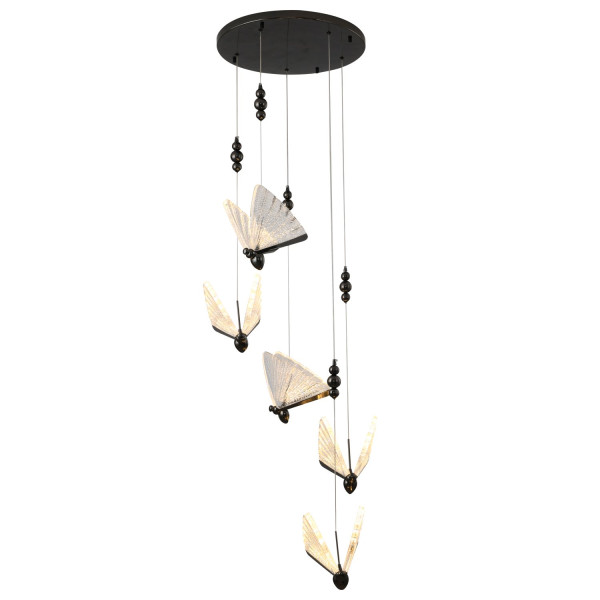 Lampa stylowa wisząca BEE LAMP 5 LED czarna 45 cm  MP0090-5 black - Step Into Design
