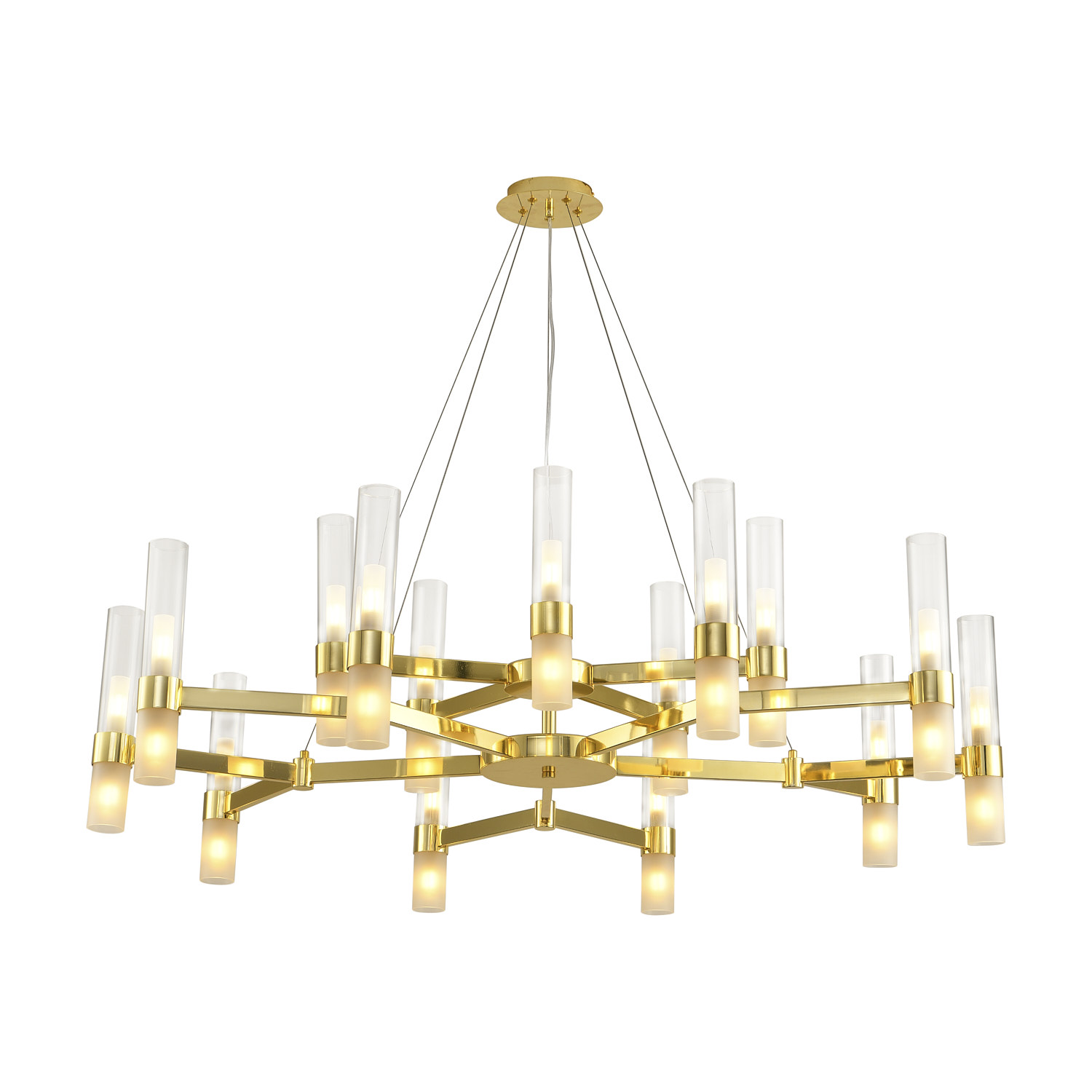 Lampa wisząca duża złota designerska CANDELA-15 DN1505-15 gold - Step Into Design - obrazek 4