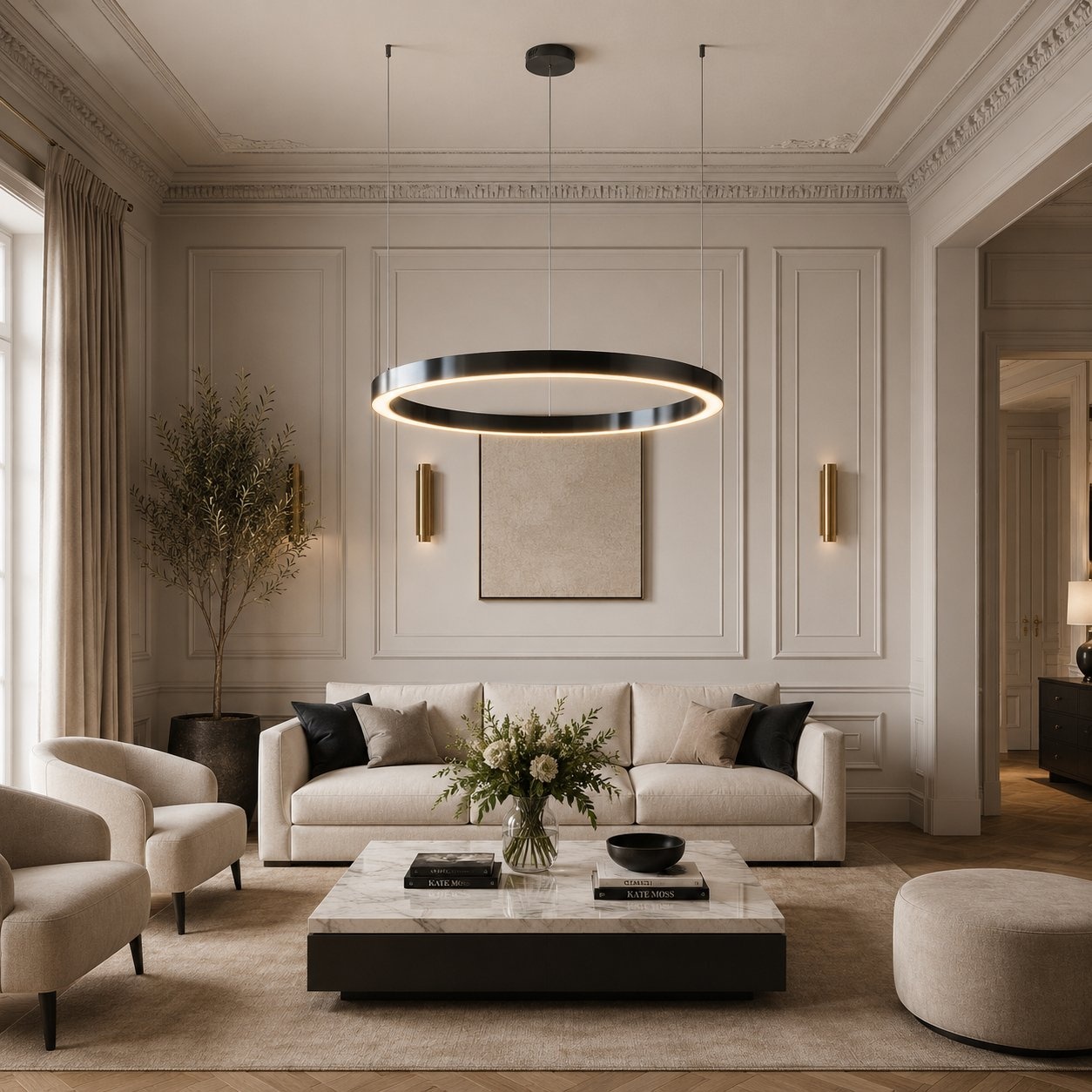 Lampa wisząca na pilota RING CIRCLE 100 czarna ST-8848-100 - Step Into Design - obrazek 3