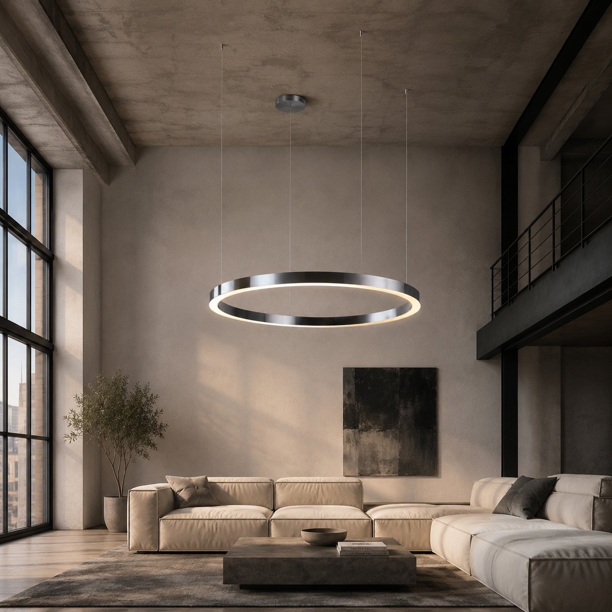 Lampa wisząca na pilota RING CIRCLE 120 ST-8848-120 black - Step Into Design - obrazek 2