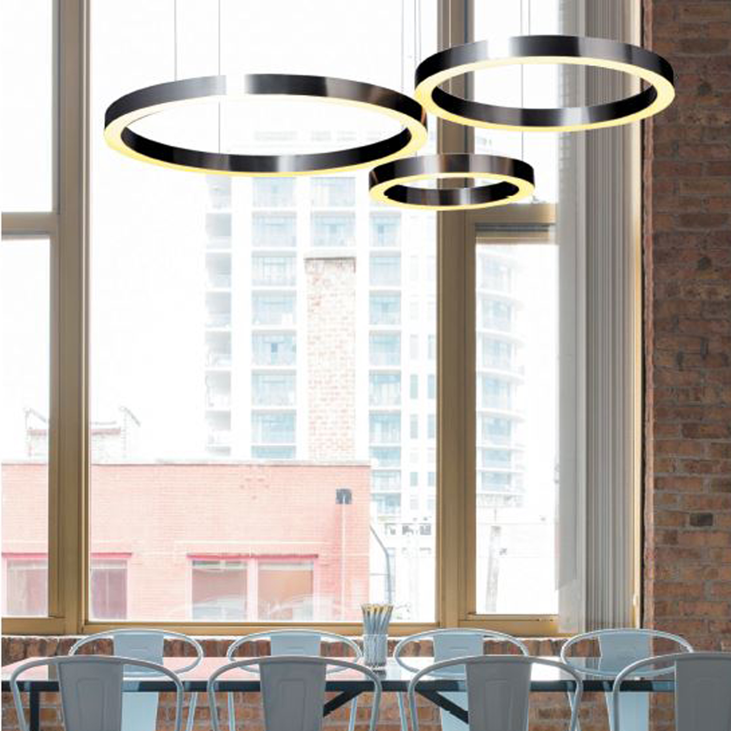 Lampa designerska wisząca na pilota CIRCLE ST-8848-60+80 black - Step Into Design - obrazek 6