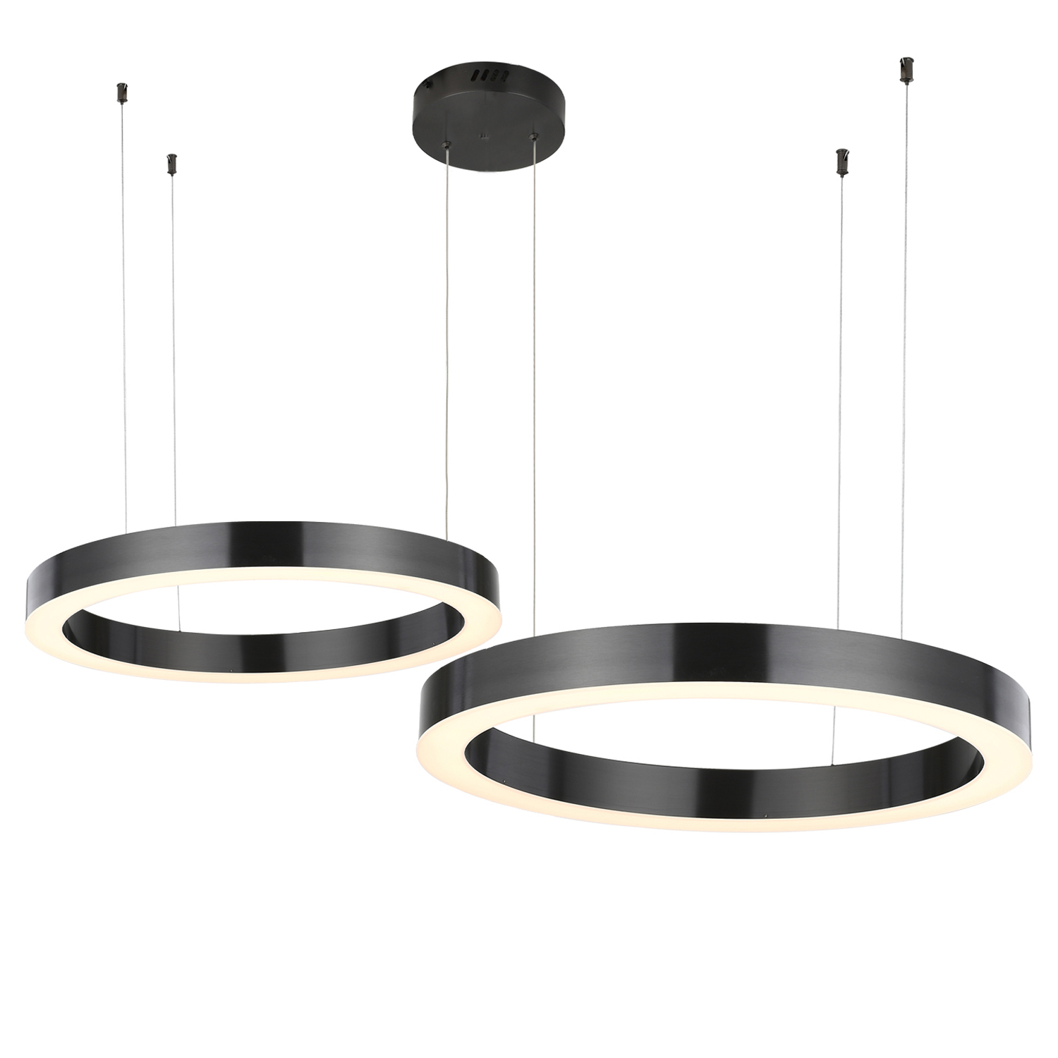 Lampa designerska wisząca na pilota CIRCLE ST-8848-60+80 black - Step Into Design