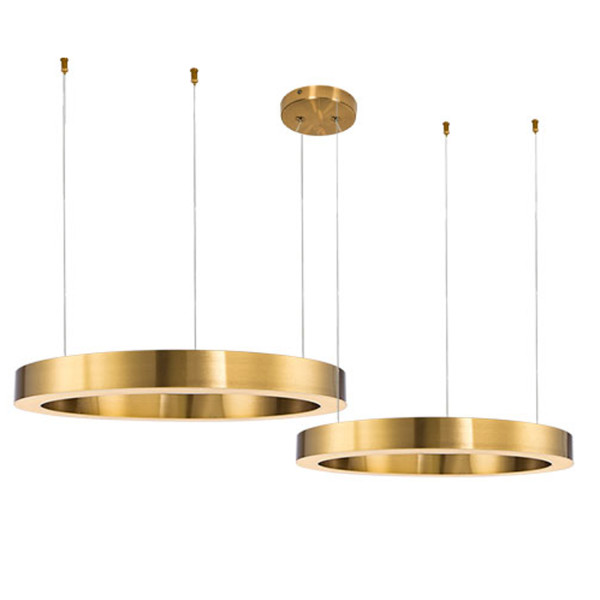 Lampa wisząca  na pilota CIRCLE 60+80 LED mosiądz na 1 podsufitce - ST-8848-60+80 brass - Step Into Design